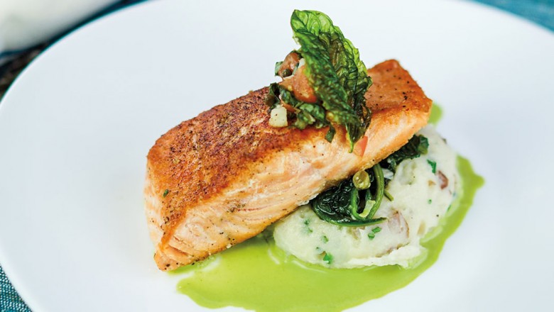 Pan smeared salmon