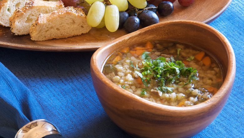 King Stefan's Banquet Hall's Beef and Barley Soup and Fried Brie Cheese