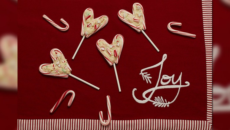 Candy cane heart pops