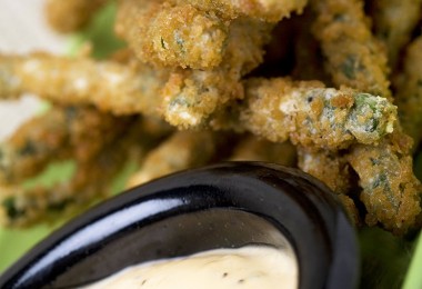 Trader Sam’s Panko-Crusted Chinese Long Beans with Sriracha Mayonnaise