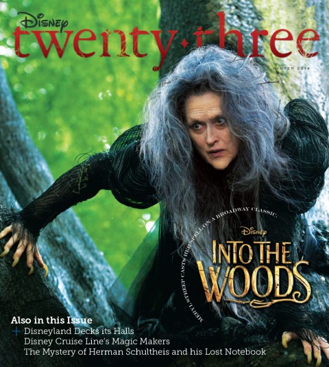 Disney twenty-three Winter 2014 cover art featuring Into the Woods