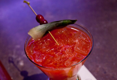 Trader Sam's recipe for a Red-Nosed Zebra cocktail